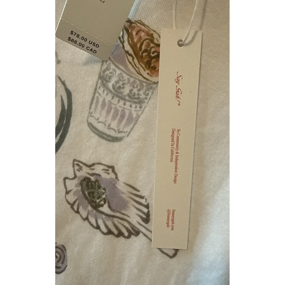 Lisa Says Gah Alex Shrunken Graphic Tee Caviar Dreams Scene Size L NEW Orig $78 - Picture 3 of 9
